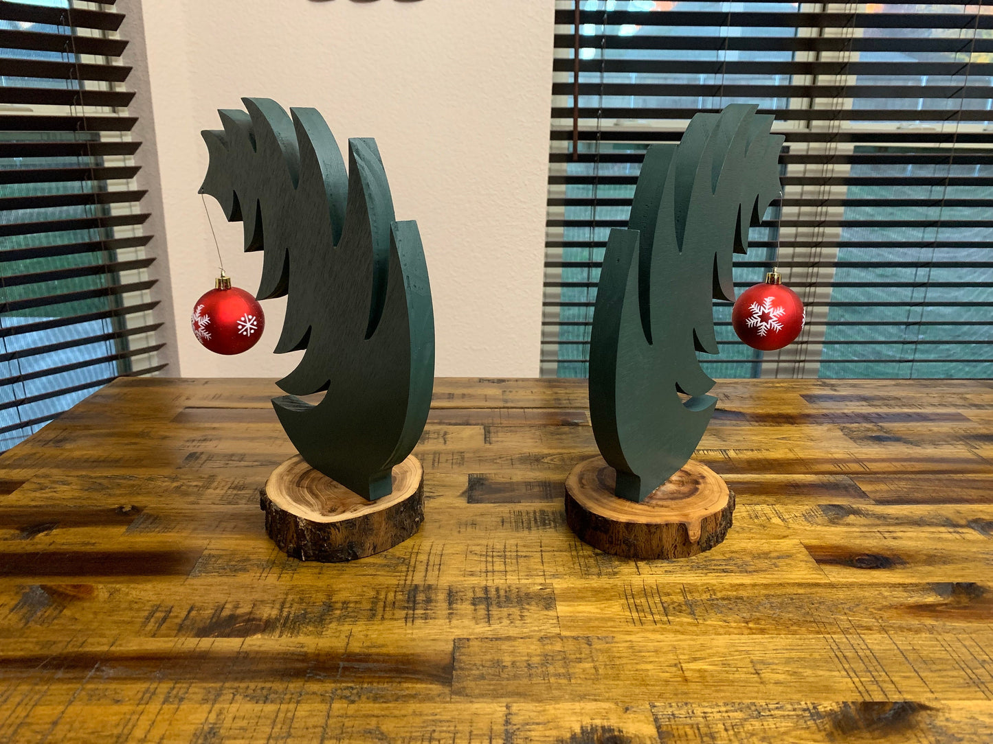 Large Leaning Grinch Style Christmas Tree, Live Edge Tree Trunk Base, Whoville, Grinch Ornament, The Grinch Movie, The Grinch Tree,
