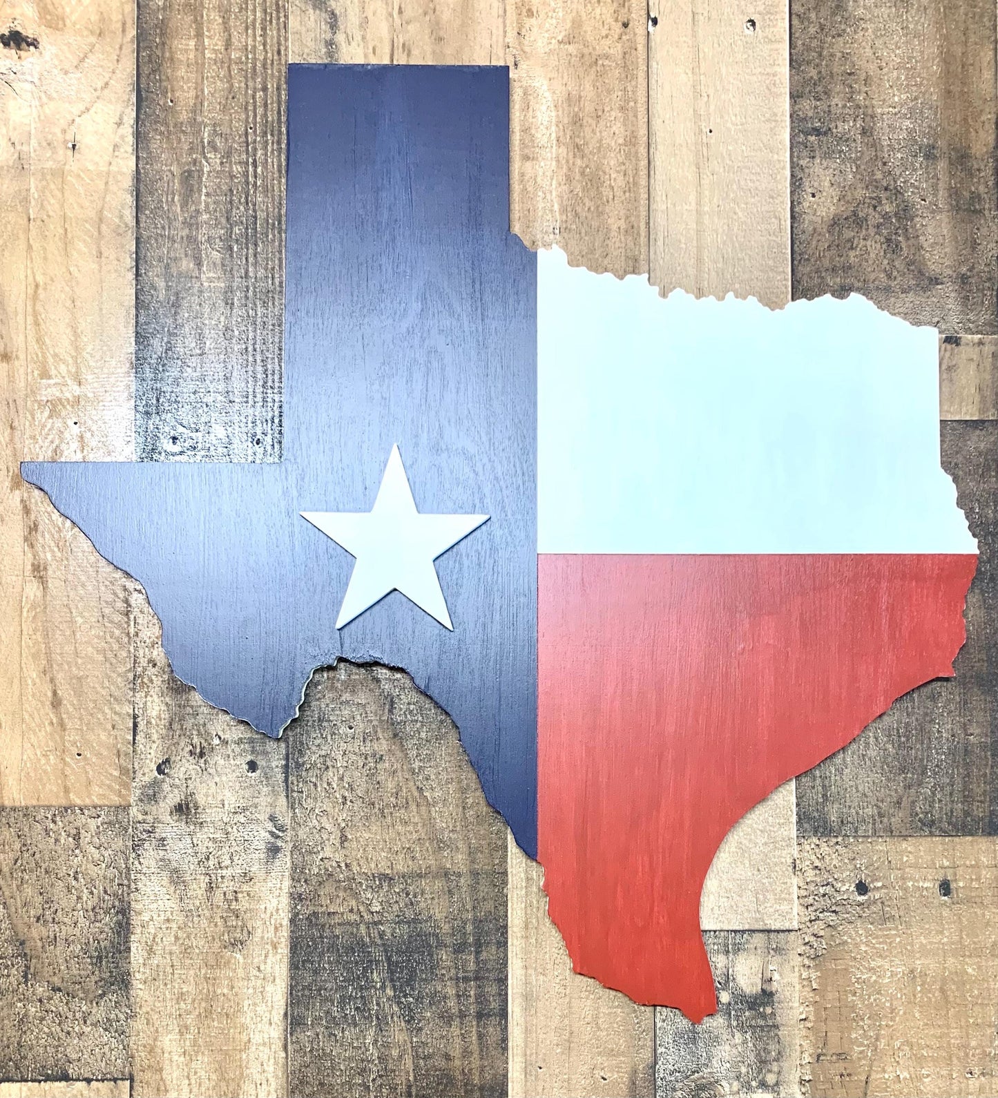 Wooden State of Texas Map Cutout Stained In Lone Star State Flag Colors, Texas Themed Gift Ideas, Texas Sign, Texas Flag, Texas Wall Art