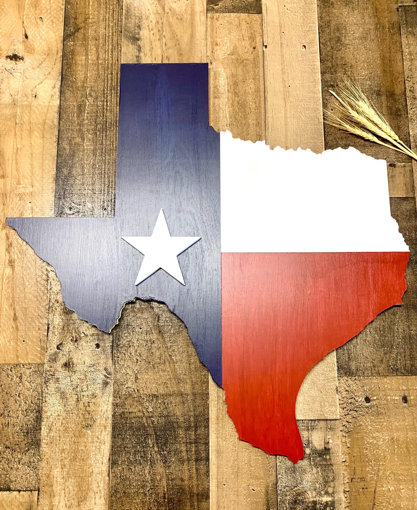 Wooden State of Texas Map Cutout