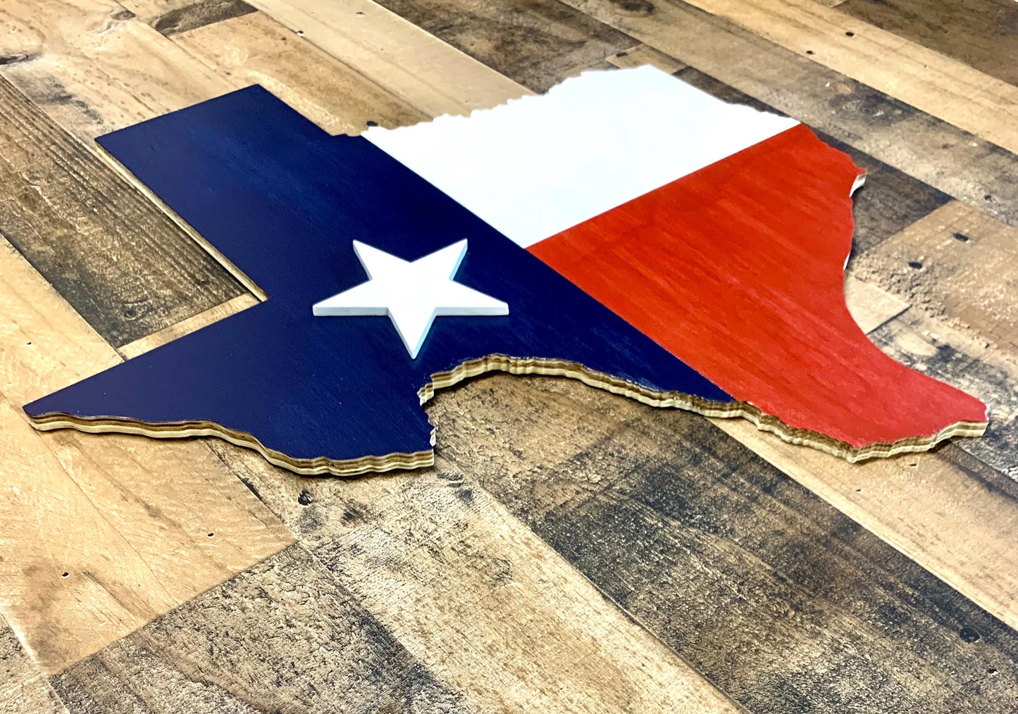 Wooden State of Texas Map Cutout