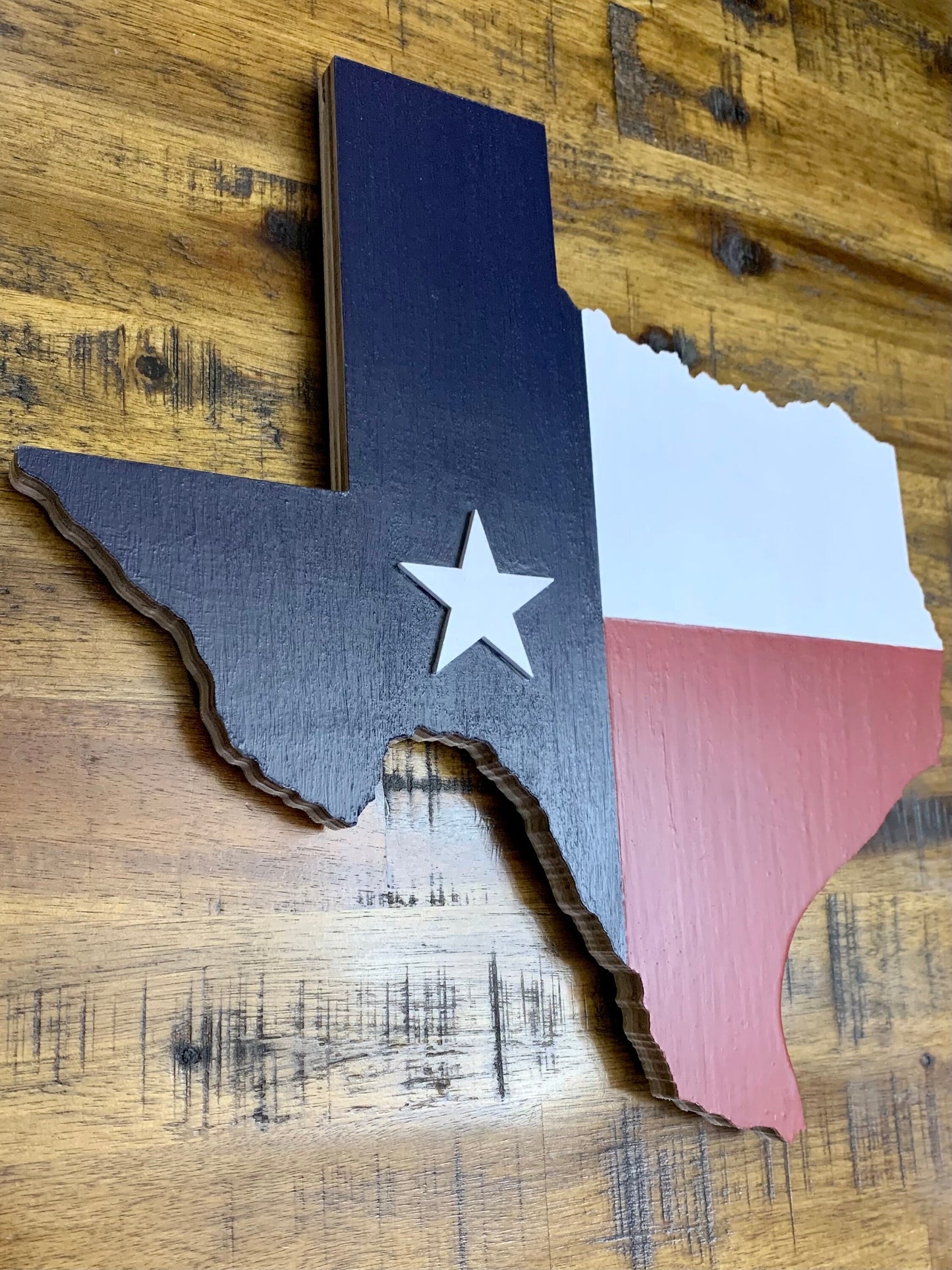 Wooden State of Texas Map Cutout