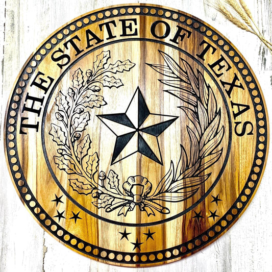 Rustic Texas State Seal Wall Decor, Vintage Texas State Seal Large Rustic Wall Art, Texas State Seal Wall Hanging Distressed Texas Flag Art