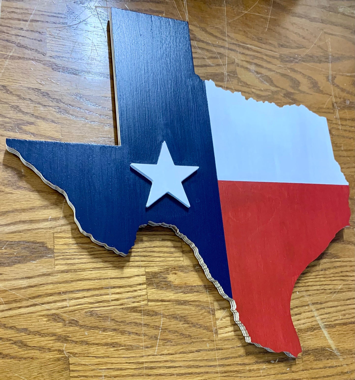 Wooden State of Texas Outline Stained In Texas Flag Color, Texas Themed Gift, Texas Gift Idea, Texas Sign, Texas Flag, Texas Wall Art Decor