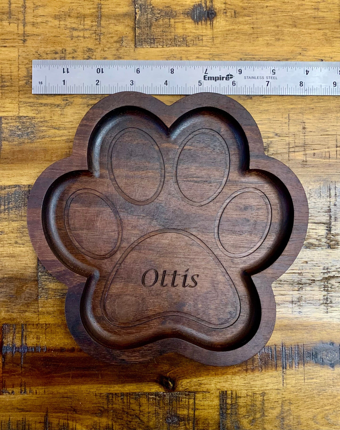 Walnut Dog Paw Valet Tray