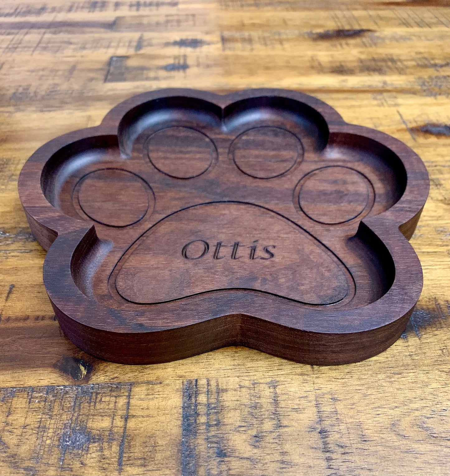 Walnut Dog Paw Valet Tray