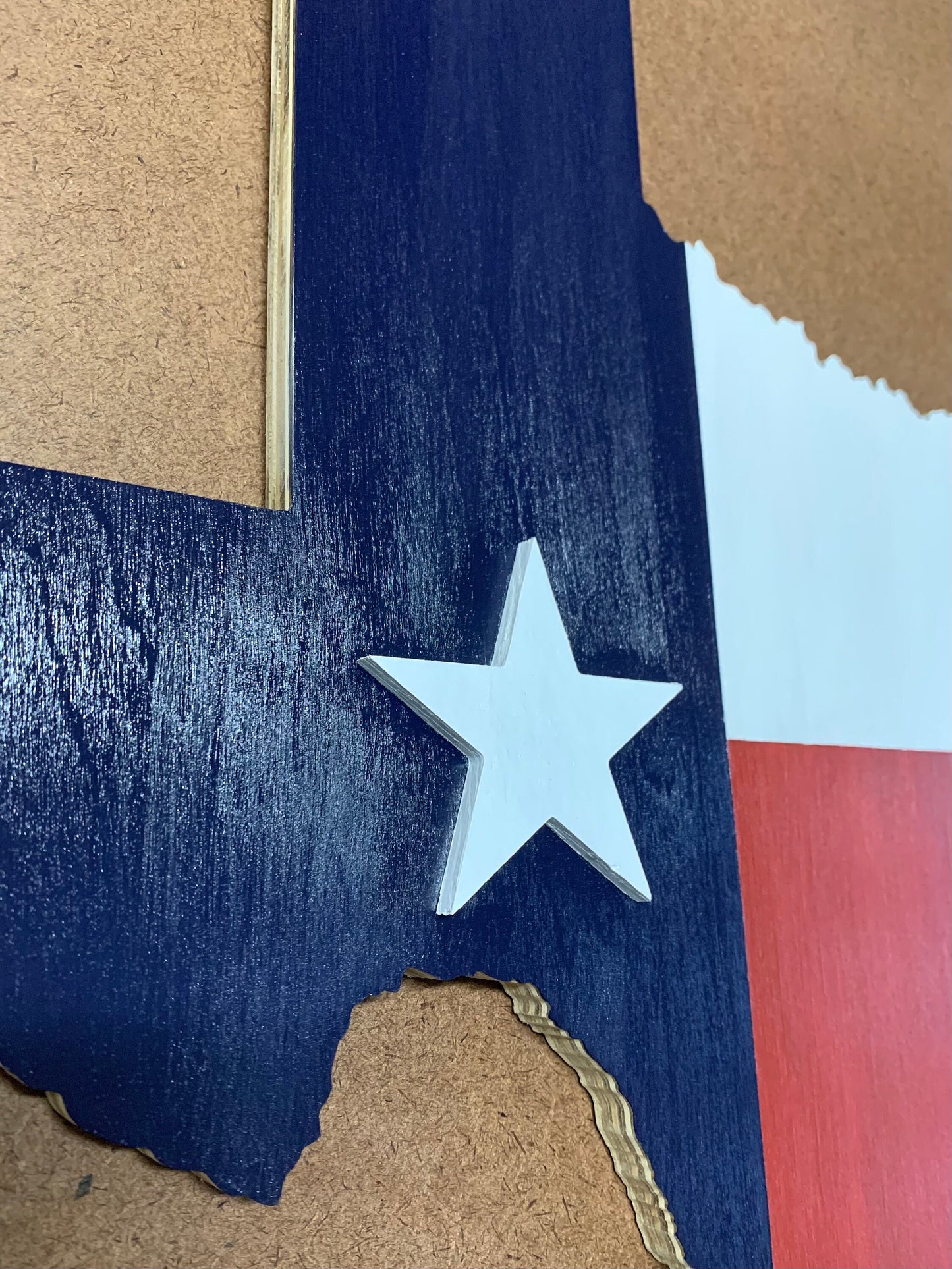 Wooden State of Texas Map Cutout