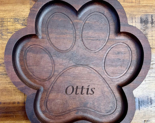 Walnut Dog Paw Valet Tray